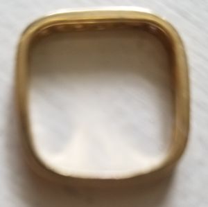 18k YG Square Diamond Band Ring! SZ 5